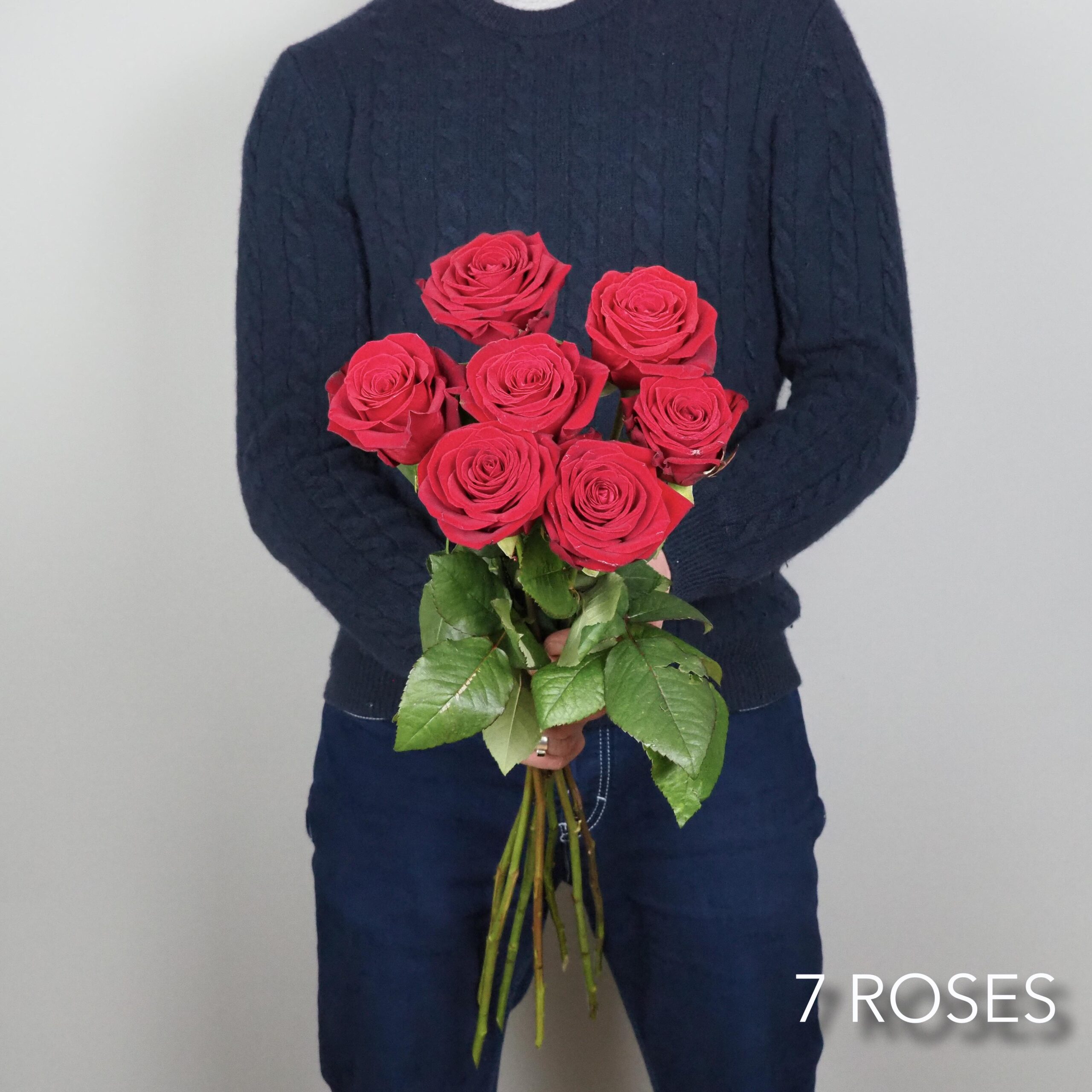 Bouquet de roses rouges St Valentin 7 roses
