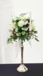 Composition florale chandelier argent