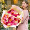bouquet de roses multicolores