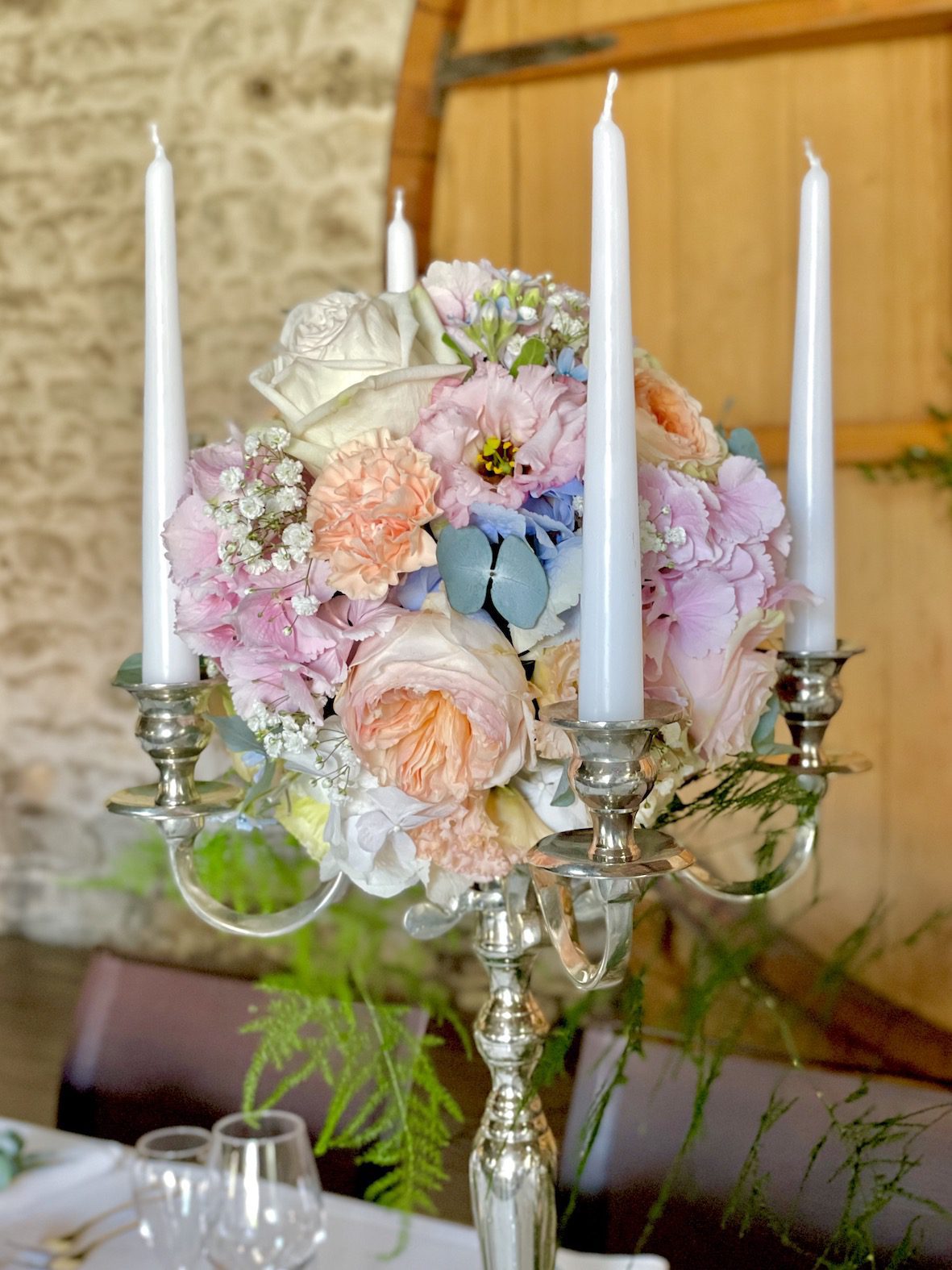 Boule de fleurs centre de table mariage