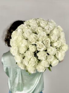 bouquet de 40 roses blanches
