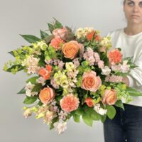 Bouquet orangé "Pêcher-Mignon"