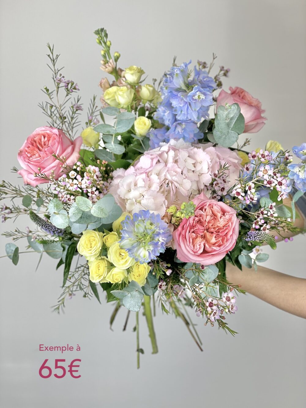 Exemple bouquet mix pastel à 65€