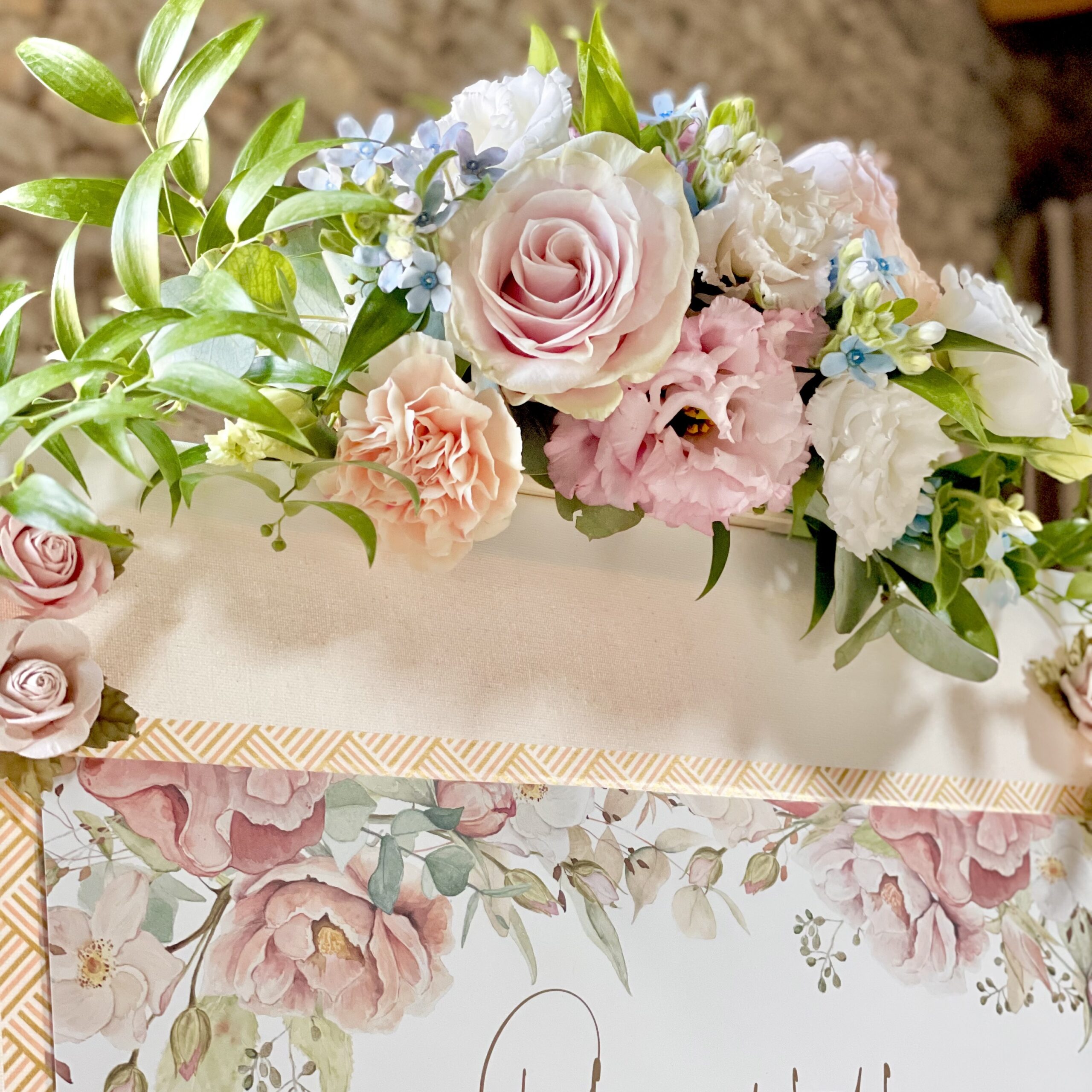décoration florale panneau plan de table