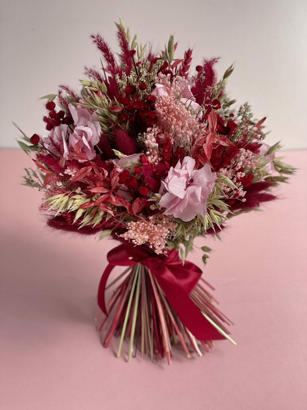 Bouquet rond en fleurs séchées "Amor"