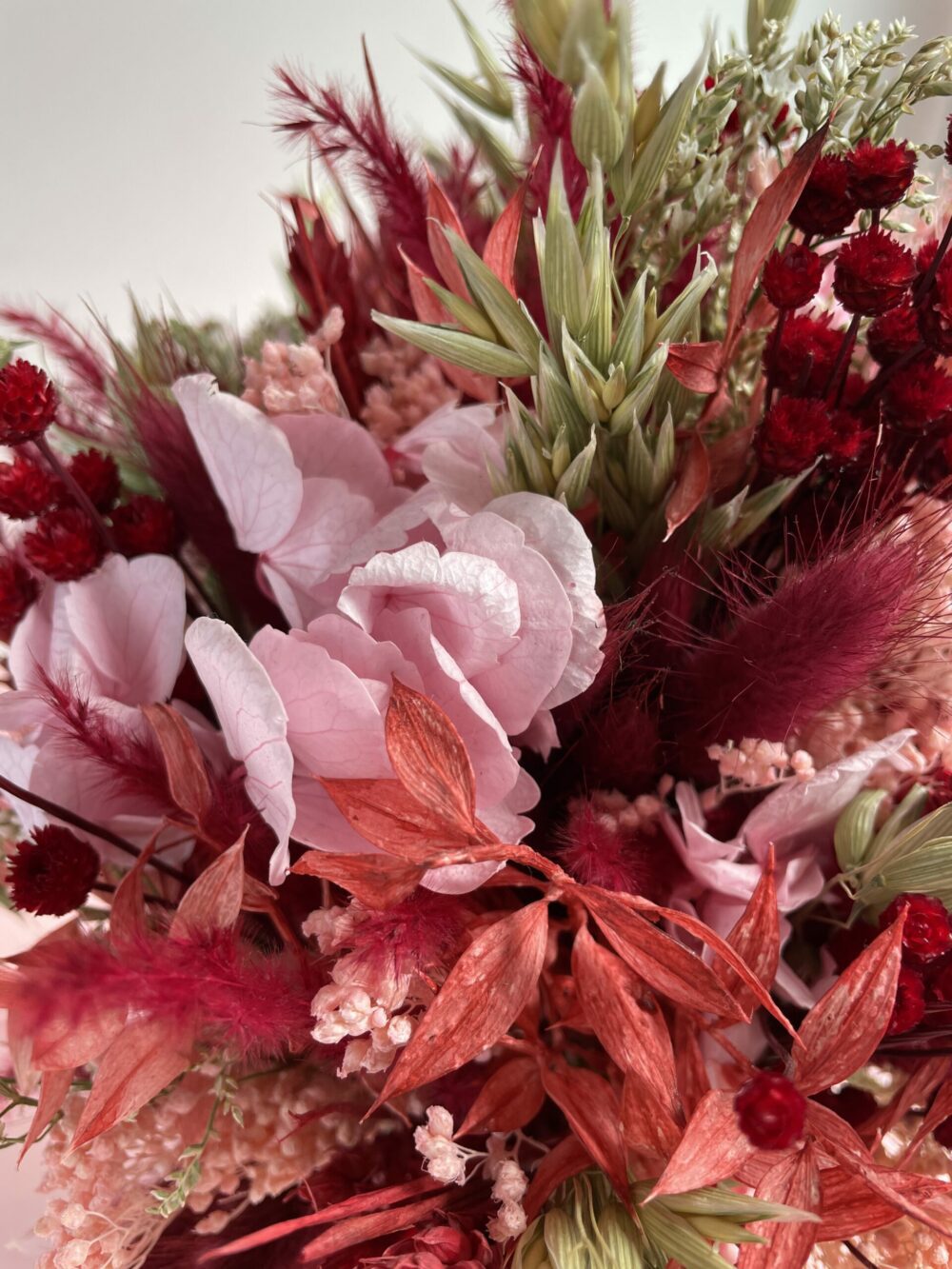 Zoom Bouquet rond en fleurs séchées "Amor"