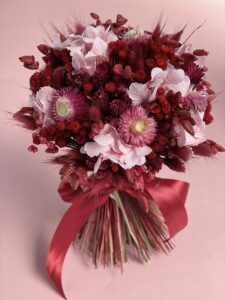 Bouquet rond de fleurs séchées "Corazón"
