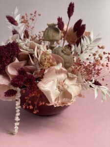 Composition fleurs séchées "Framboisier"