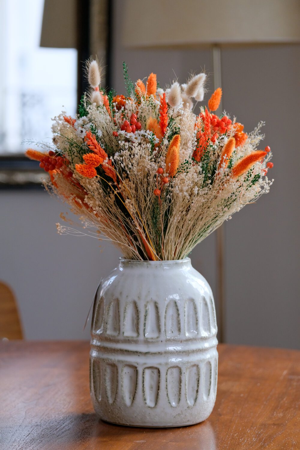 Bouquet de fleurs séchées orange