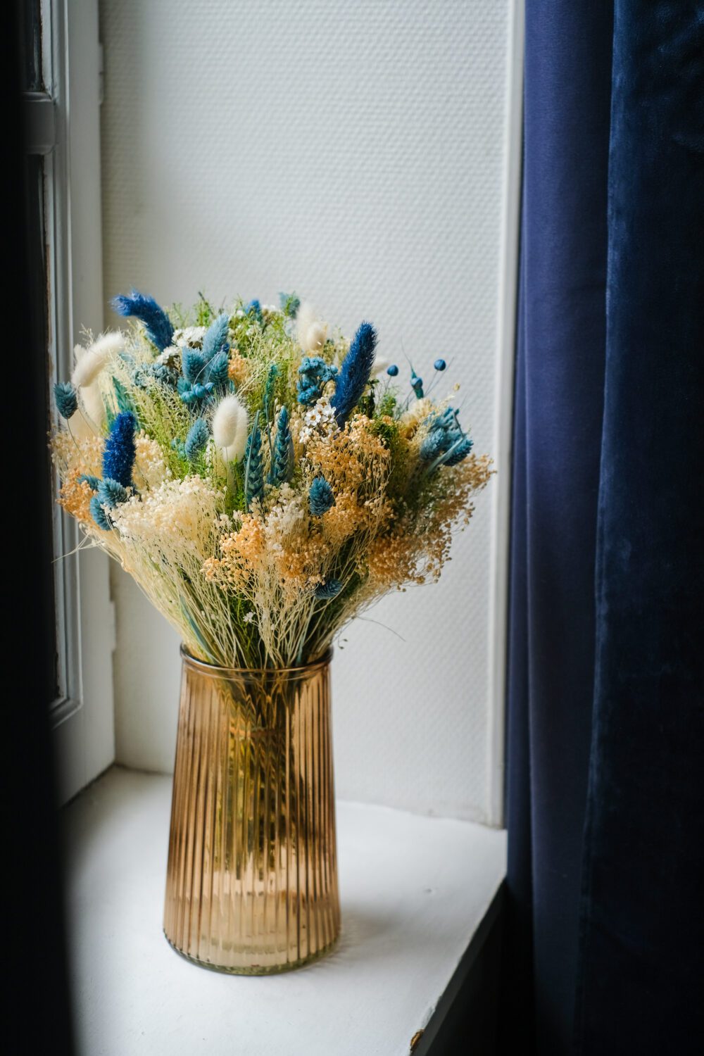 Bouquet de fleurs séchées bleu "Bord de mer"