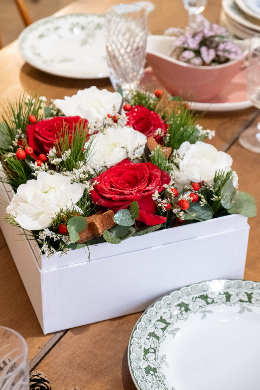 Coffret de fleur esprit noël
