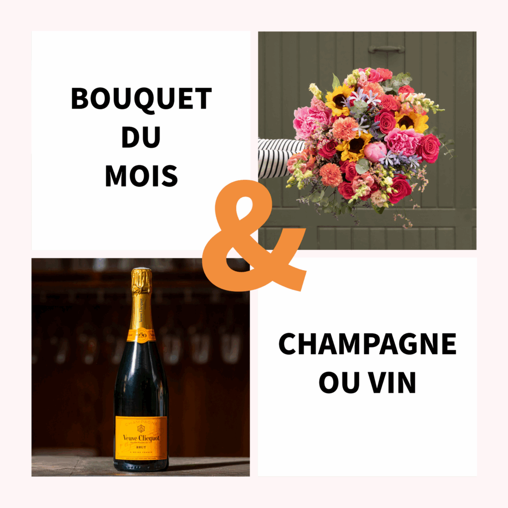 Bouquet du mois & vin ou champagne