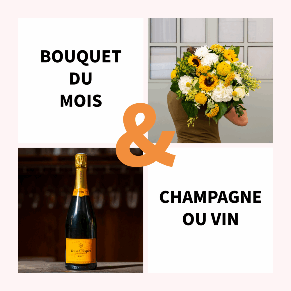 Bouquet du mois & vin ou champagne